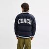 Coach Varsity Down Jacket In Recycled Polyester Navy