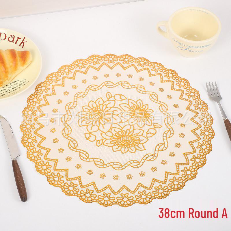 38cm Round PVC Heat-Insulation Coaster and Placemat Set