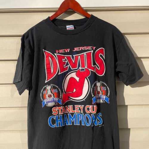 

Винтажная футболка унисекс Джерси Девилз с Кубком Стэнли 1995 года