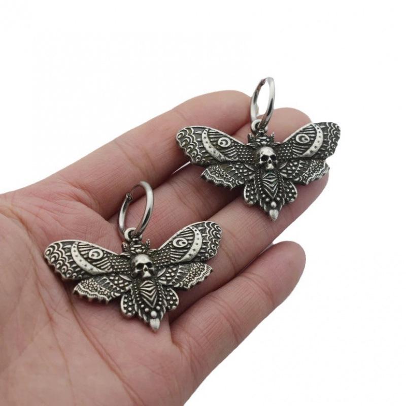Gothic Retro Moth Charm Halloween Earrings