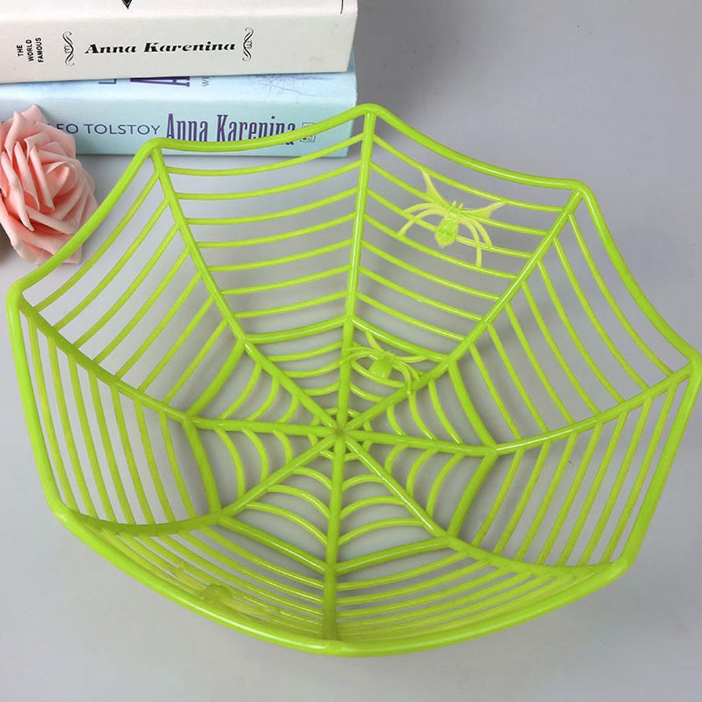 Halloween Spider Web Bowl Candy Basket Storage Tray Festival Dining Table Decor