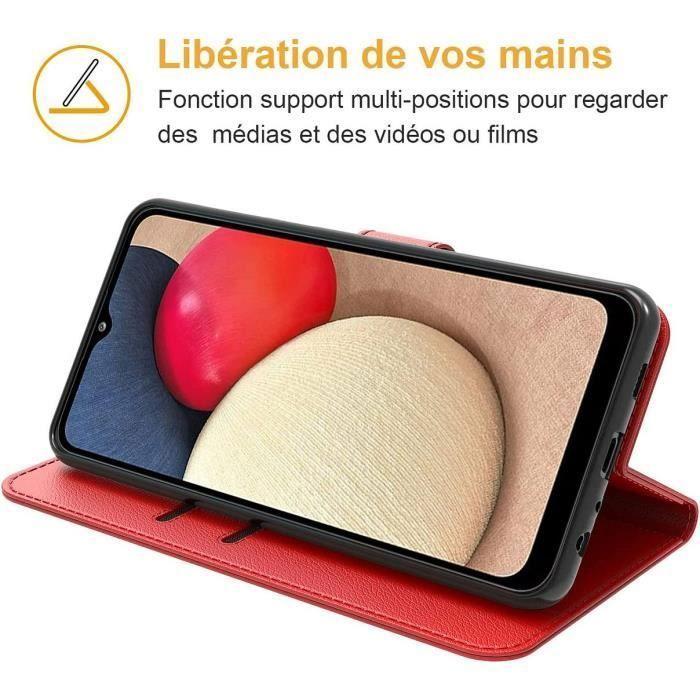 Coque - PROSHOP - Samsung A53 5G - Rouge - Protection 360° - Effet Cuir - Support Visionnage