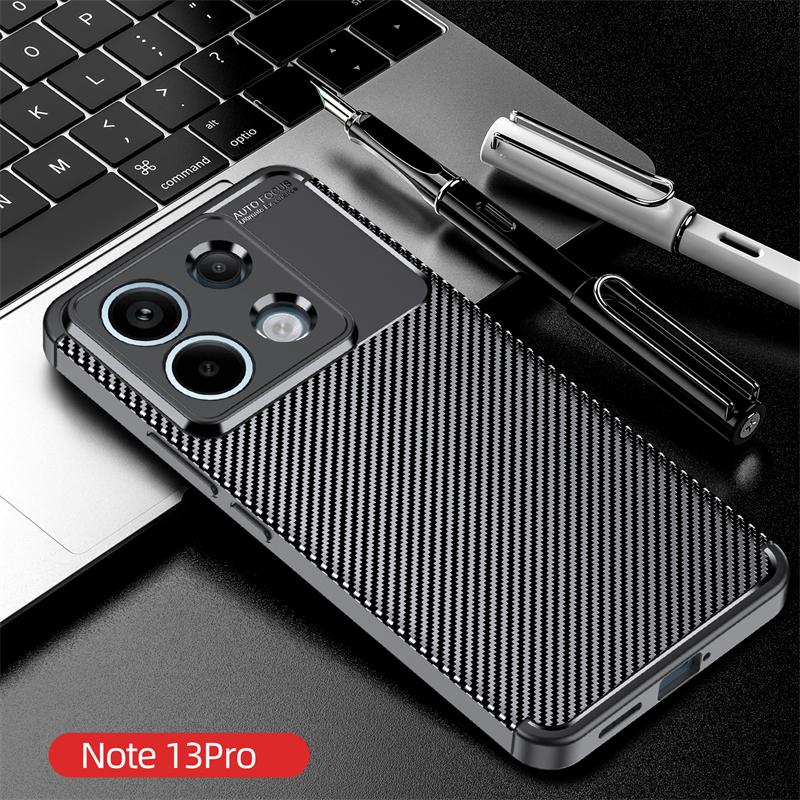Carbon Fiber Cover For Xiaomi Poco X6 5G Case Bumper Anti-knock Silicone Funda For Poco X6 5G Thin Phone Case For Poco X6 Pro 5G