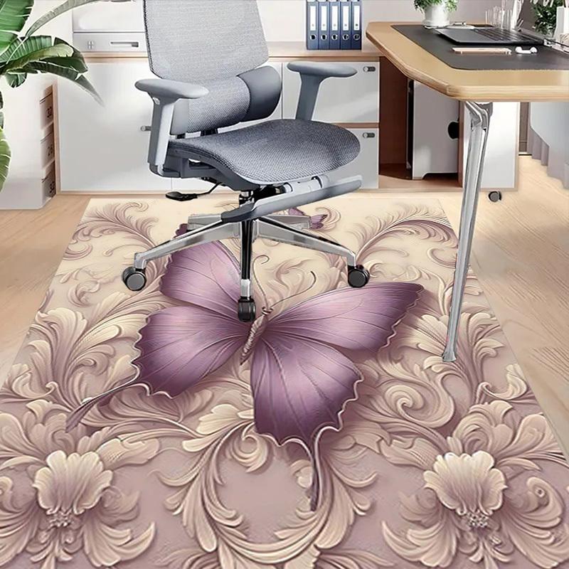 1PC Butterfly Floral Anti-slip carpet, suitable for Office, bedroomand playrooms. It can also be used as a sofa footrest cover-R85