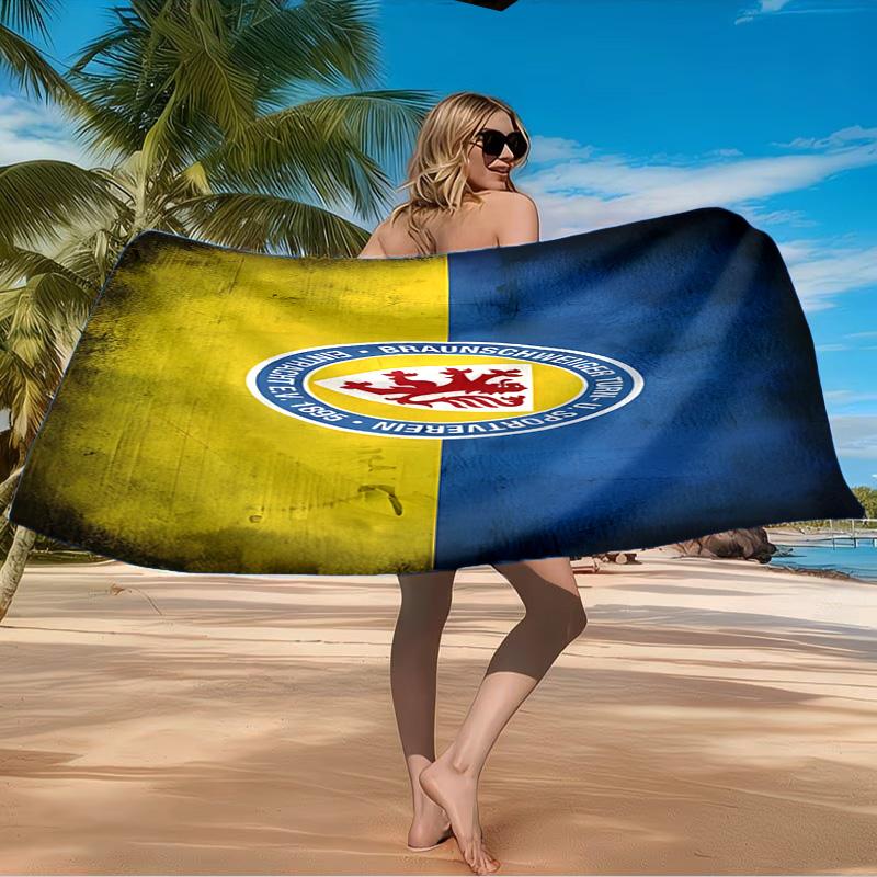 Braunschweig FC Wappen Design Strandtuch Mikrofaser Strandtuch, Leicht und Schnelltrocknend, für Sommerreisen, Schwimmbad Fan Geburtstagsgeschenk