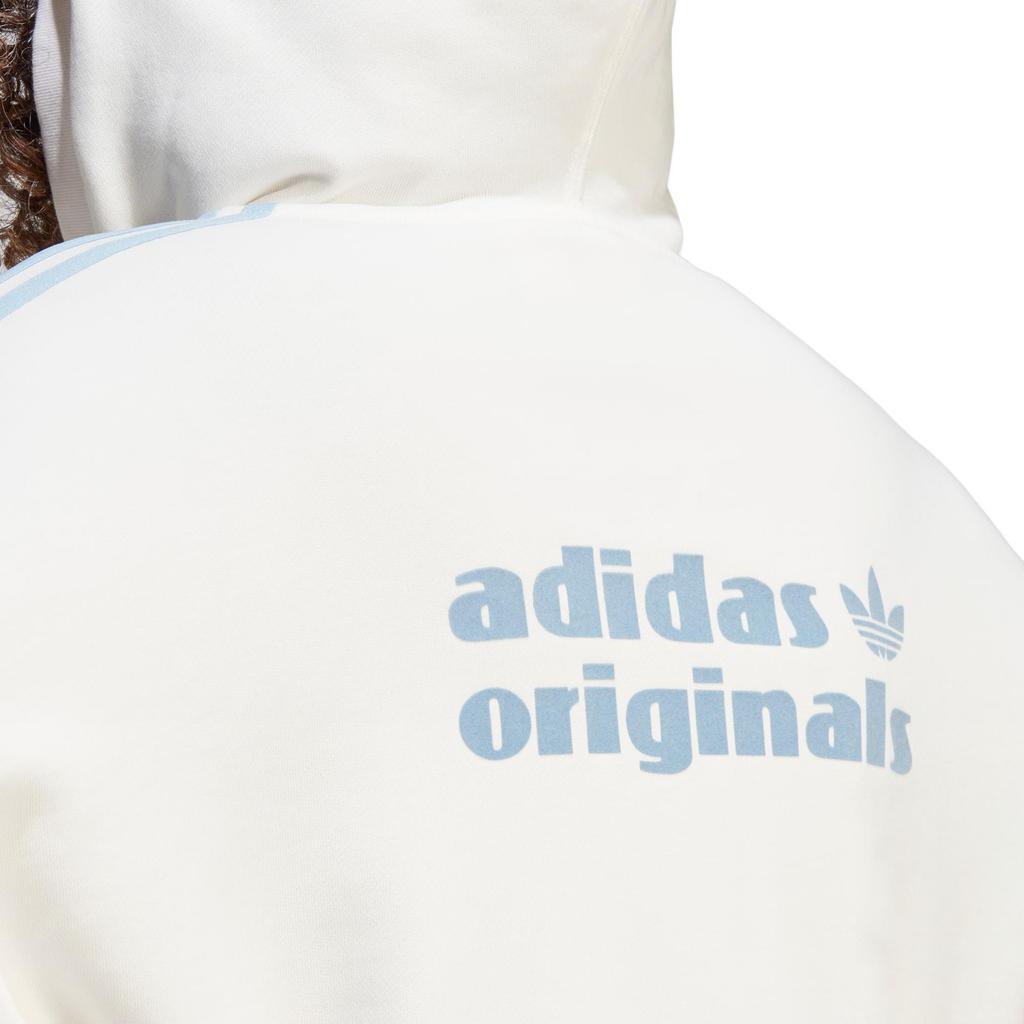 adidas Oryginalna bluza z kapturem Trefoil Solid Color V-Neck Cropped Pullover z długim rękawem damska bluza z kapturem w kolorze białym IC8521