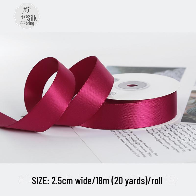 

2,5 см зашифрованная двухсторонняя полиэстеровая лента для свадебных бантов и высококачественной упаковки подарков