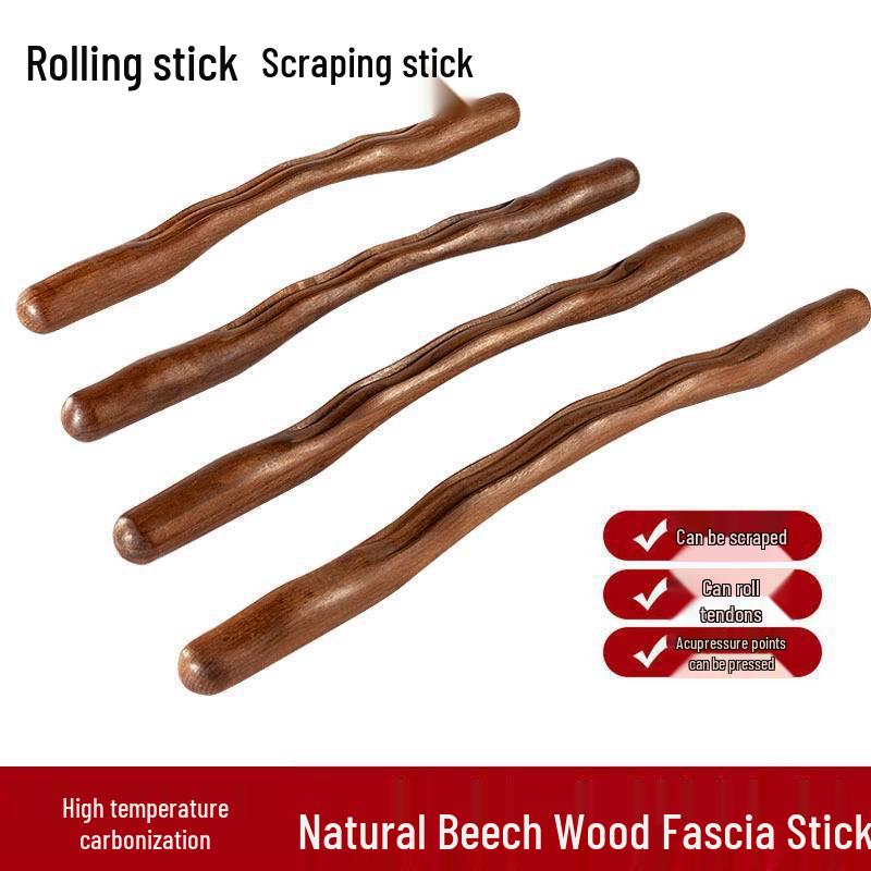 Sandalwood Whole Body Massage Rod: Universal Relief Stick for Tendons, Meridians, and Back Massage.