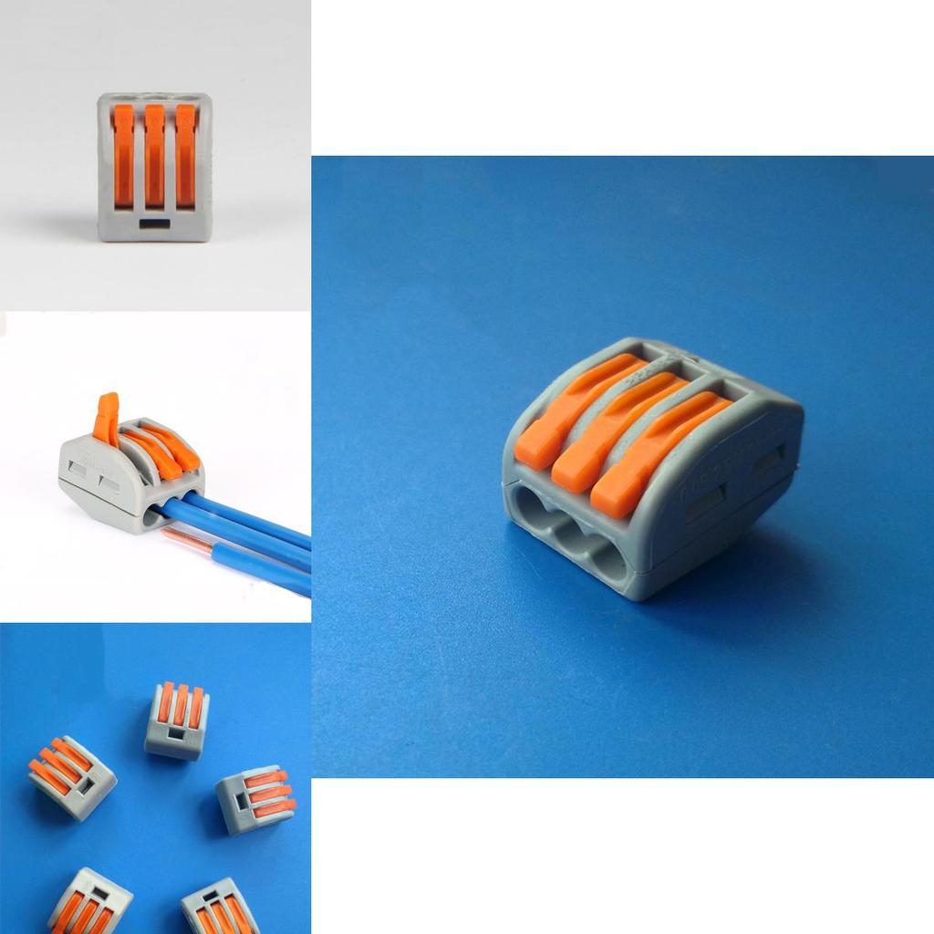 Premium Quality 3 Way Reusable Spring Lever Terminal Block Electric Cable Connector Wire