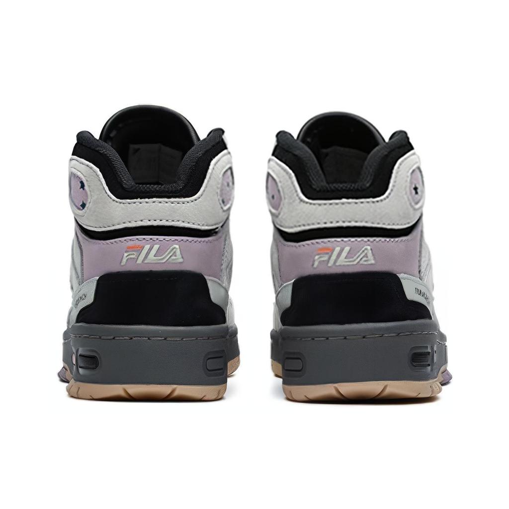 FILA FUSION Teratach Mid top Vintage Basketball Shoes Women's Black Gray (Unisex) Vintage Basketball Shoes T12W141219FBA