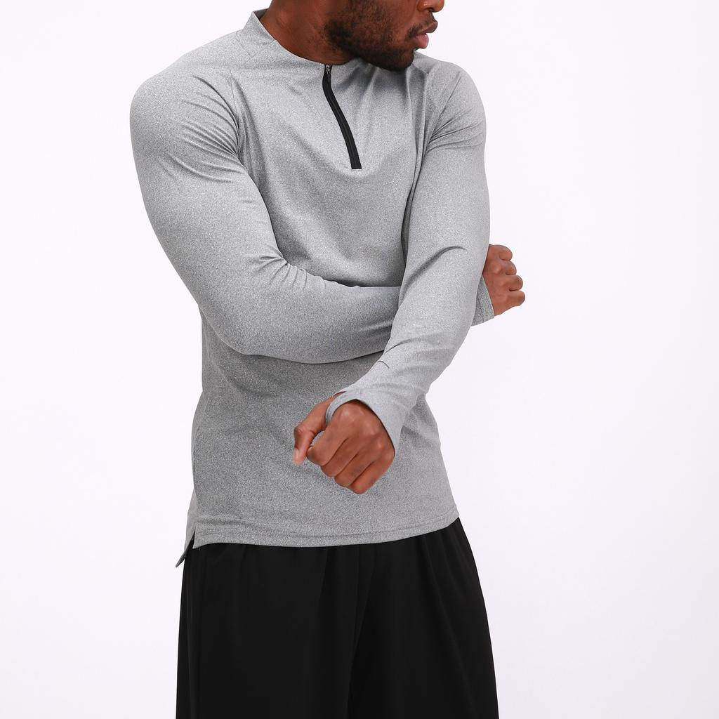 Herren Casual Fitness Wear Langarm Schnelltrocknend Atmungsaktiv Outdoor Running Sports Tights Sportbekleidung Rundhals-Oberteil