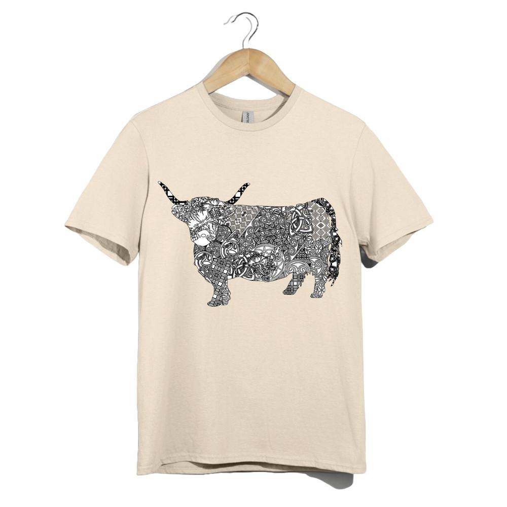 Scottish T Shirt Unisex Highland Cow Scotland Celtic Souvenir Travel Gift Top