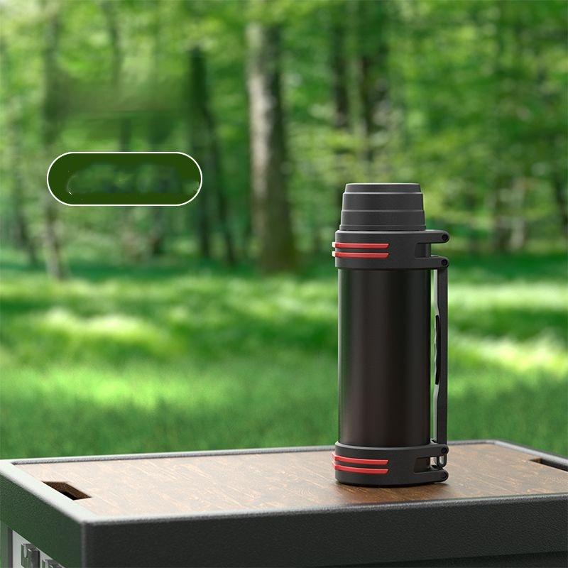 

1000 мл черный кухонный термос из нержавеющей стали для улицы, вместительная бутылка для воды, термос для кофе и чая 1000ml-3000ml