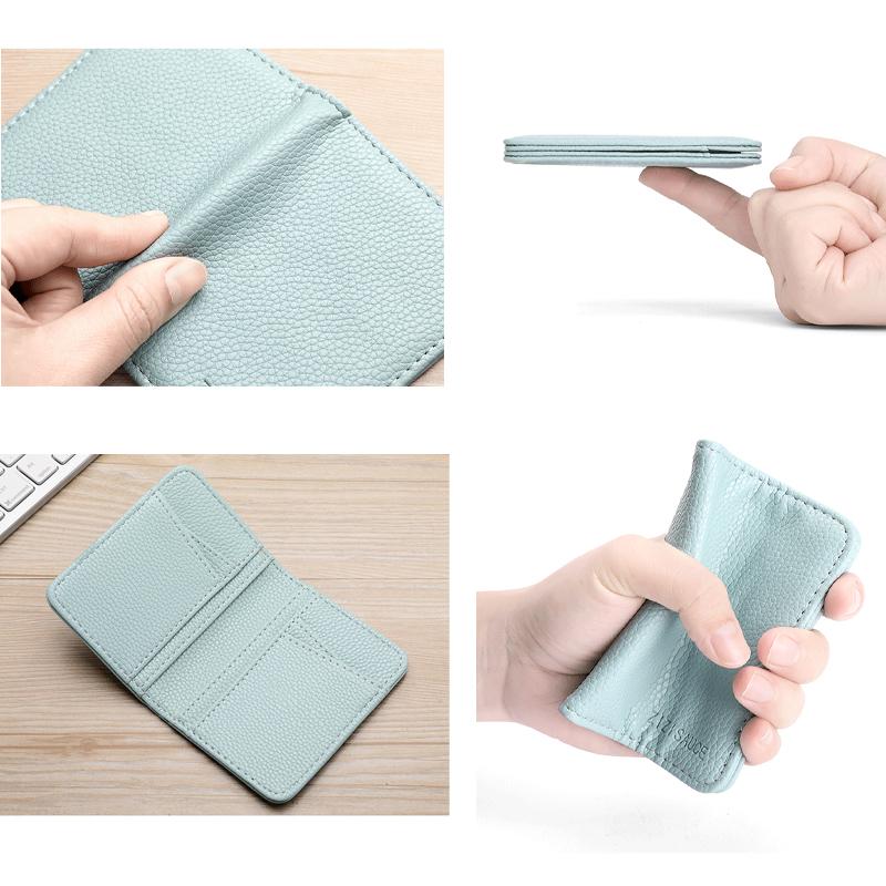 Multi-card Slot Solid Color Portable PU Leather Card Case Universal Bank Credit Card ID Bus Card Holder Travel Organizer Wallets