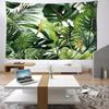 Green Palm Leaf Tapestry Wall Hanging Tropical Plants Simple Art Bohemian Hippie Bedroom Living Room Home Decor