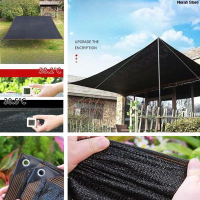 Markise für den Außenbereich HDPE UV-Schutz Schattennetz 65-75% Schattiergrad Auto Pergola Garage Sonnenschutznetz Schwarz 5x4m 5x5m 5x6m