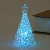 Mini Christmas Tree Night Light Transparent Acrylic Luminous Desktop Decor Small Gift Home Decoration