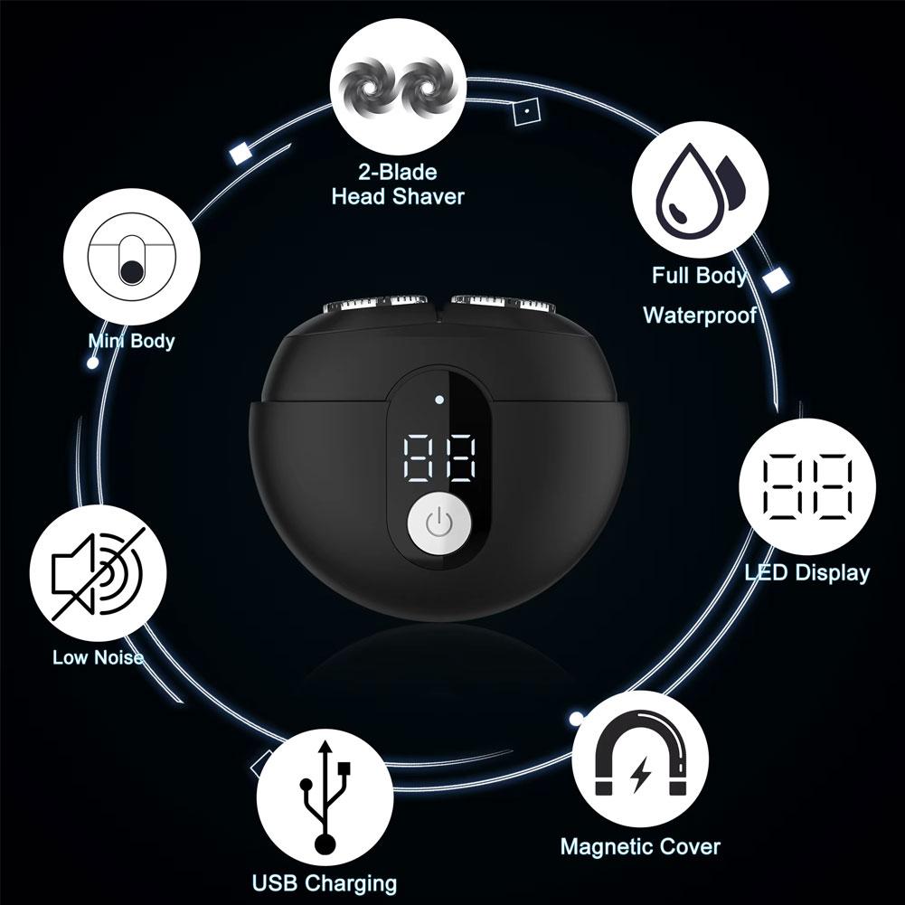 Electric Beard Clipper for Man Waterproof Digital Display Portable Shaver for Wet and Dry Use