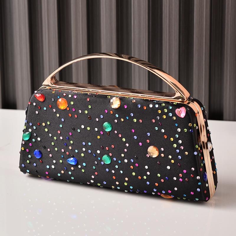 Women s Evening Clutches Diamond Luxury Brand Cross Bag High Quality Black Women s Handbags Bling Trendy Shoulder Phone Bag чёрный