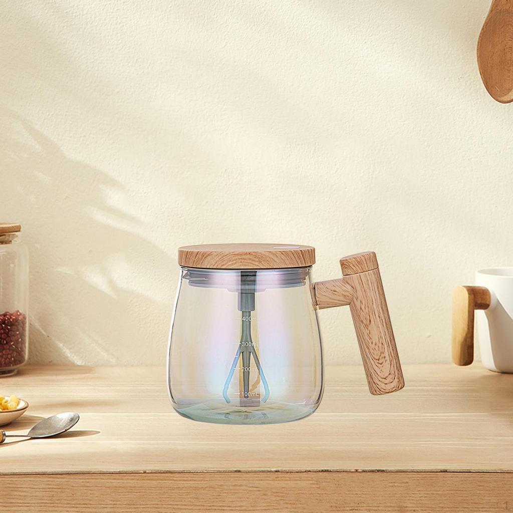 Mug - 400ml Electric Mixing Cup for Coffee Milk with Lid