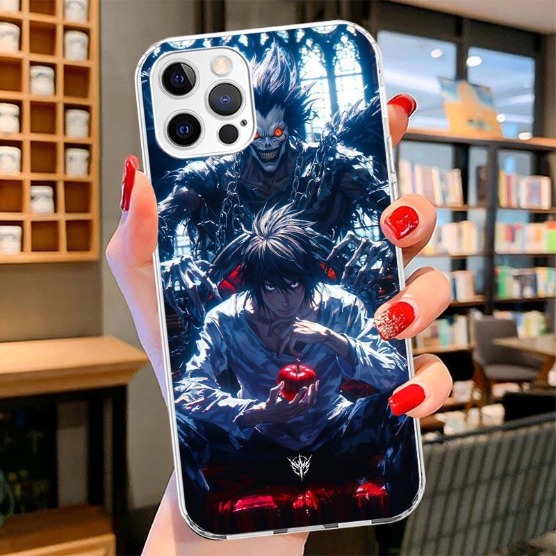 

N-Note D-Death L Lawliet Cover Phone Case For iPhone 16 17 Air 15 14 Pro Max 16E Phone Case 13 Mini 12 11 7 SE 8 Print Pattern F iPhone 16 Pro Max