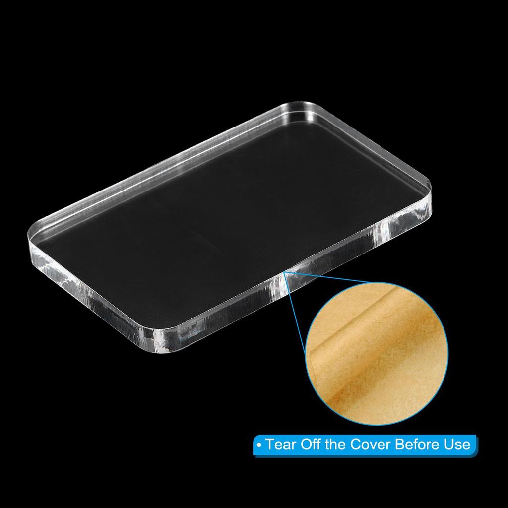 PATIKIL Acrylic Stamp Blocks with Grid Set of 2 Clear Stamp Perfect Rectangle Decorative Mounting Blocks for DIY Card Making Lines, Blocks,