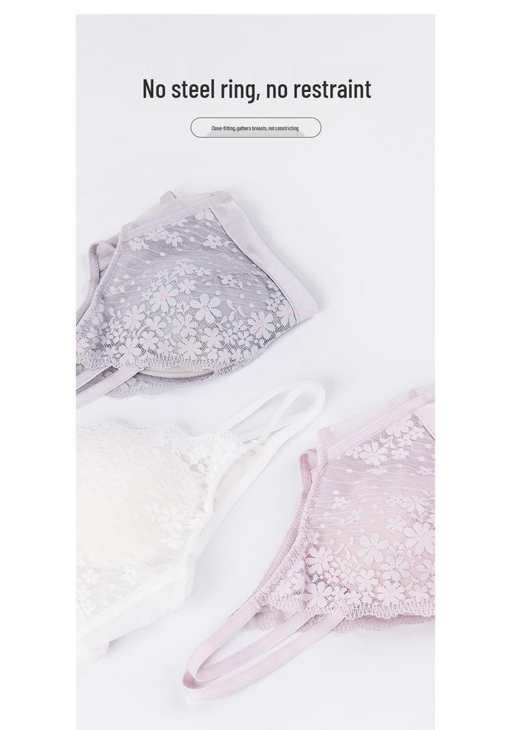 Ultra-Thin French Mesh Lace Bra: Breathable, Slimming Mulberry Silk Support for Large Breasts