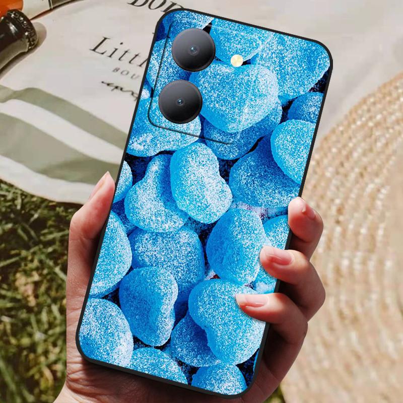 Para Capa Vivo Y36 5G Capa Preta À Prova de Choque Silicone Macio Capas Traseiras Para Vivo Y36 4G V2247 Capa de Telefone Y 36 5G Capa Leão Lobo