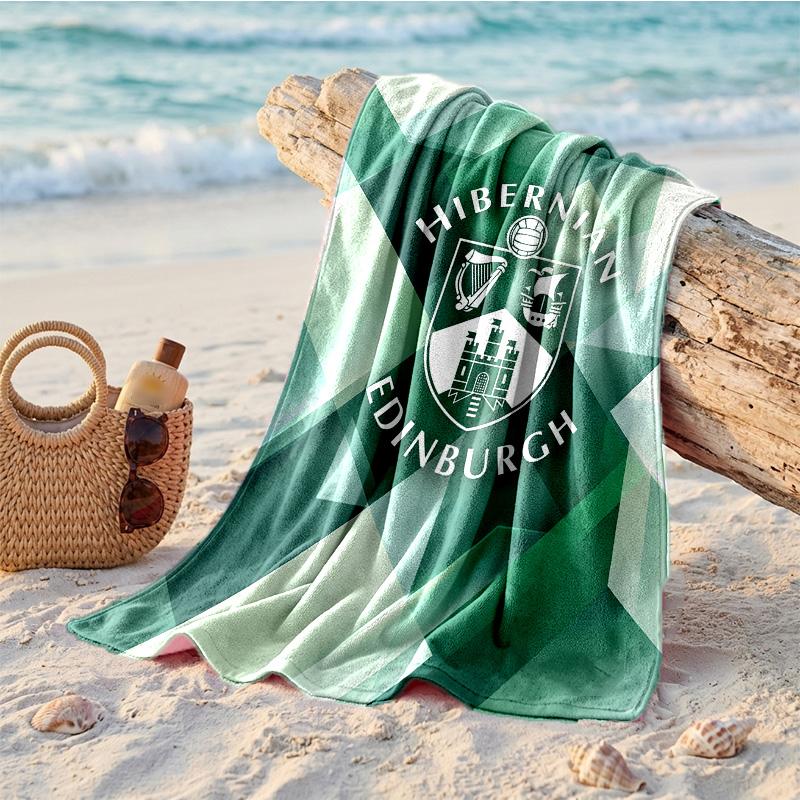 Hibernian FC Print Microfiber Beach Towel Quick Dry Absorbent Large Towel For Beach Swimming Travel