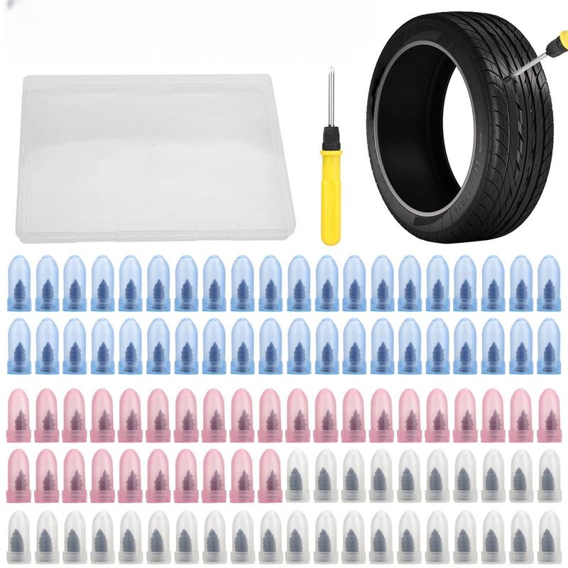 100pcs Car Motorcycle Bike Tire Repair Kit Rubber Screw ert Puncture Fixing Tire Repair Nails Tire Puncture Repair Tools