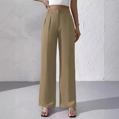 Women's New Elegant Solid Colour Premium Draped Wide Leg Formal Pants Trousers Suit Pants