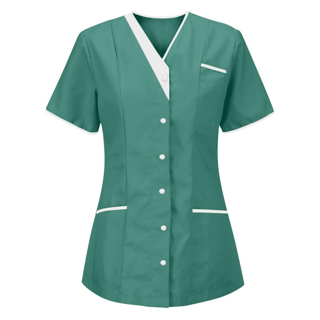 Women's Uniform Quick-drying Fabric Solid Color V-neck Short-sleeved Uniform