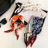 Cashew flower silk scarf new lazy collarbone chain neck protector scarf scarf pearl necklace magnetic buckle silk scarf