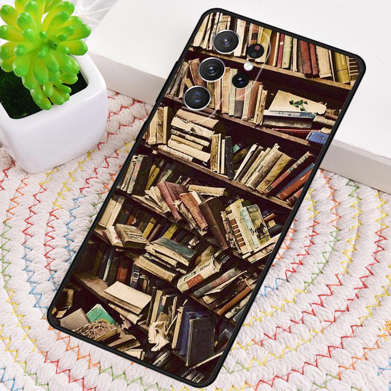 Read Books Library Bookshelf Phone Case For Samsung Galaxy Note 10 Pro S26 S25 S24 S23 S22 Ultra Plus S21 FE S20 Cover