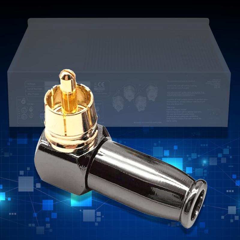 RCA Male Plug Right Angle Video/Audio Wire Connectors Gold Plated RCA Jack Plug Audio Speaker Connector