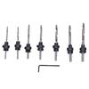 High Speed Steel Tapered Countersink Bit Set Adjustable Collars Wood Pilot Hole Set Woodworking