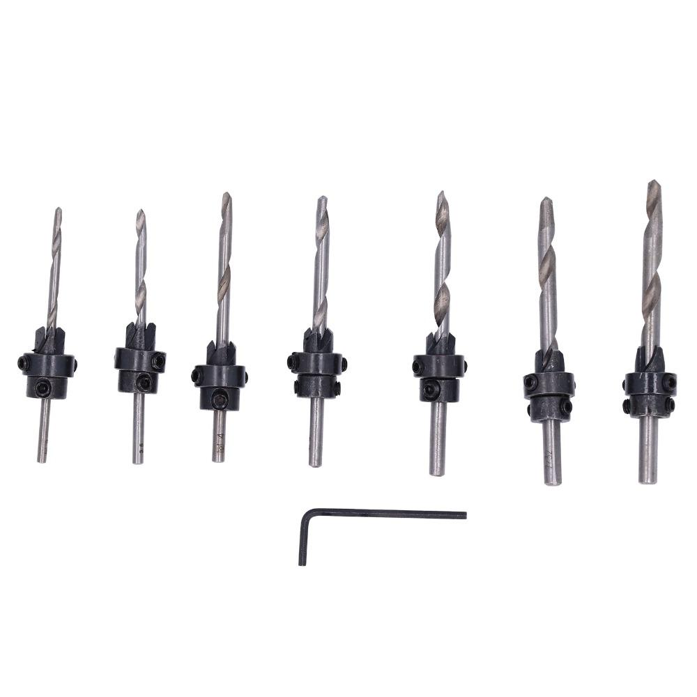 Hex Wrench Tapered Countersink Bit Set High Speed Steel Wood Pilot Hole Set Wood Drilling