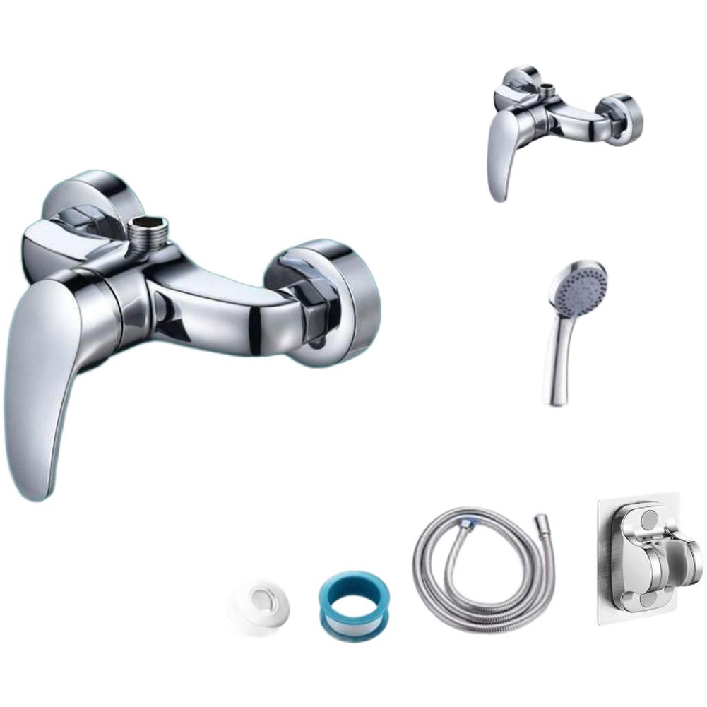Zinc Alloy Wall Mounted Shower Mixer Tap with Five Adjustable Spray Modes and 15 Meter Hose for Bathroom Installation