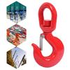 Locking Swivel Hook, Heavy Duty Swivel Lifting Hook, Lifting Hook with Safety Latch, 1* Locking Swivel Hook, Red Alloy Steel