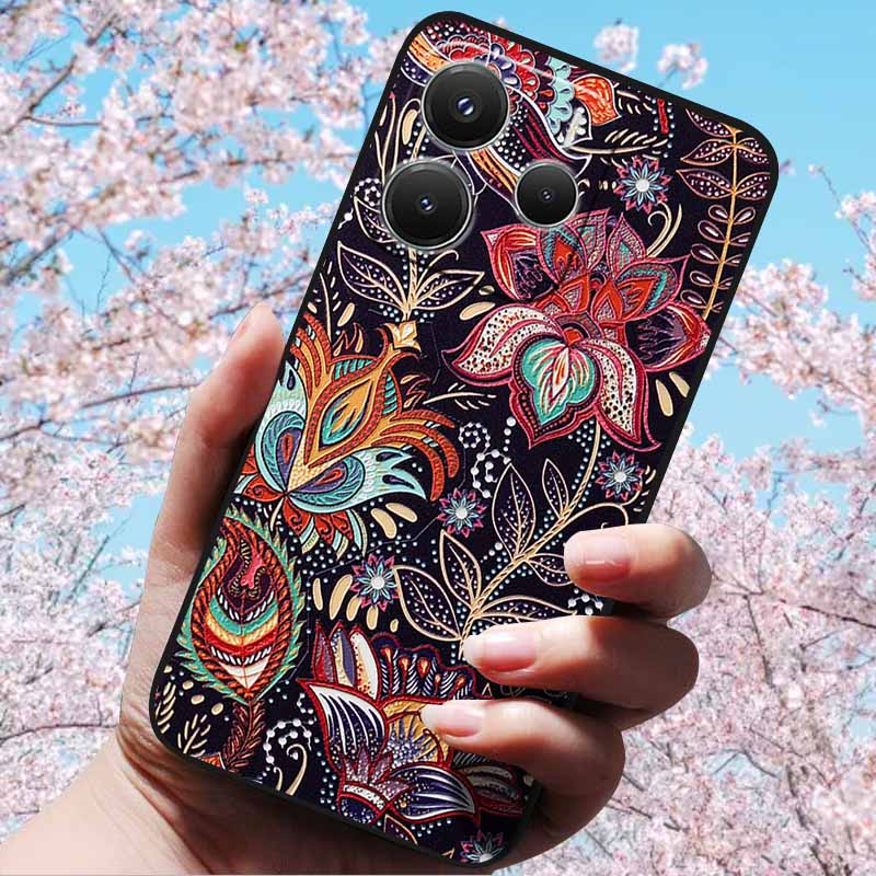 For Xiaomi Redmi Note 14 5G 4G Cases 3D Relief Embossed Retro Soft Silicone Covers For Redmi Note 14 5G Global Version 3D Cases