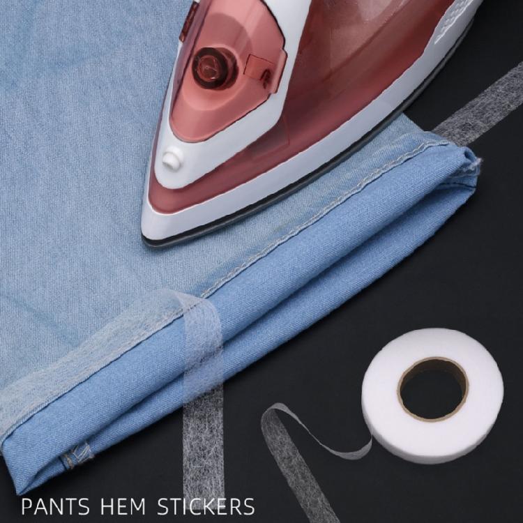 Without Sewing Iron On Hemming Strips 2.0cm Clear Fabric Adhesive Tape for Long Time Garment Repairs and Projects