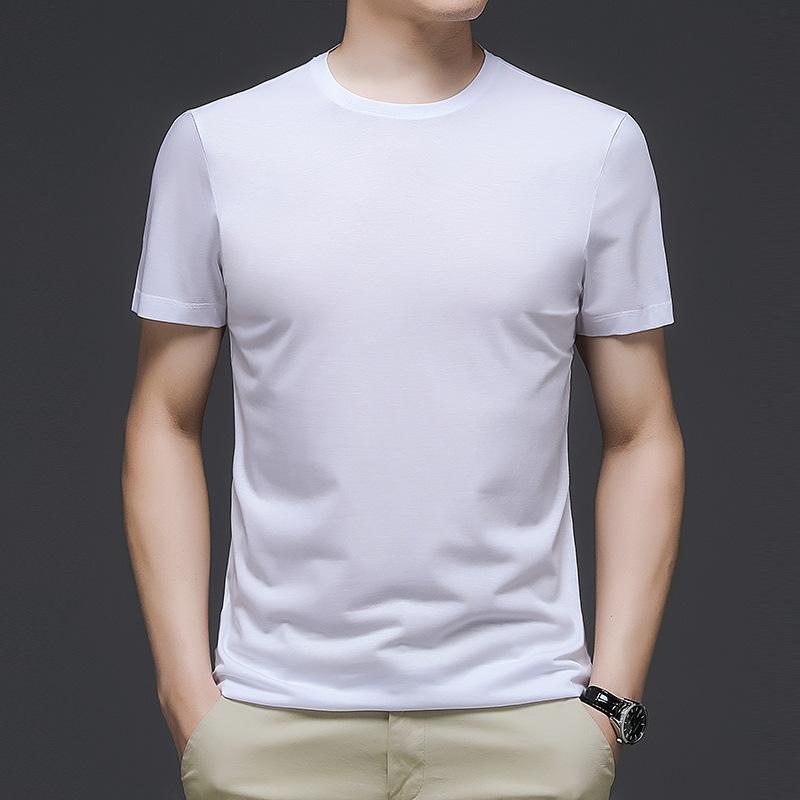 Short-sleeved T-shirt Men's Simple T-shirt Summer Round Neck Half-sleeved Solid Color Bottoming Shirt Top Thin T-shirt for Men