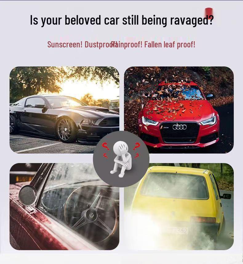 Half Car Cover: Sunshade, All-Season Protection, Heat Insulation, Hail-Resistant, Dustproof, Anti-Freeze, Waterproof.