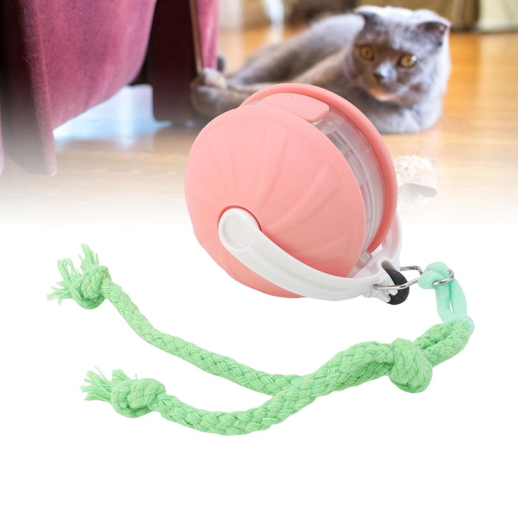 Interactive Cat Toy   Automatic Moving Throwing Rolling Pet Smart   with Rope for Dog Play