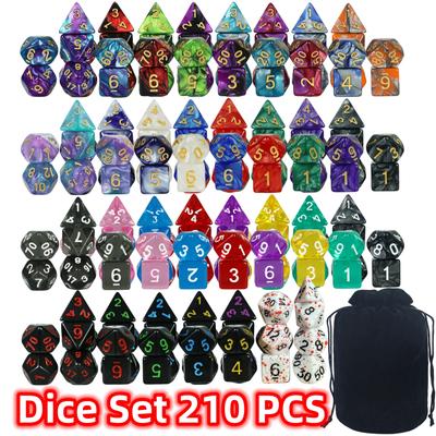 Dice Games Polyhedral Dice Set High Quality Mixed Dice Set Multiple Wonderful Sytles With Velvet Bag For Dnd Game Rpg Board Game