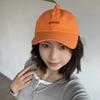 Peaked Orange Baseball Cap Sunscreen Creative Orange Cap Simple Embroidered Letter Hat  Girl