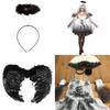 Costume da Angelo Demone Nero da Donna per Halloween Travestimento Festa al Bar Fantasma Cosplay