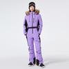 Einteiliger Ski-Overall für Damen, isoliert, winddicht, wasserdicht, warm, Schneeanzüge, schmal geschnittene Skianzüge für Damen, Overalls, Snowboardanzug