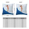 Longboard Surfer Girl Ocean Blue Pillowcase Polyester Linen Velvet Printed Decorative Throw Pillow Case Home Cushion Cover 18"