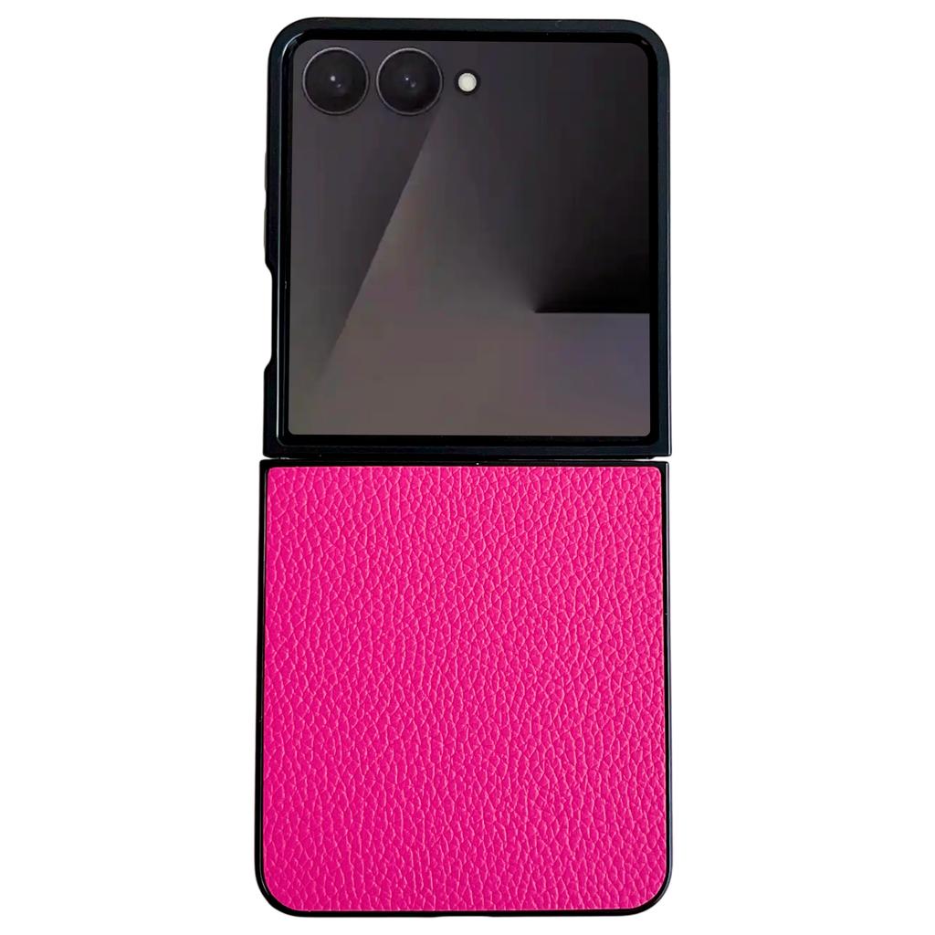 For Samsung Galaxy Z Flip7 5G Case Litchi Texture Leather + PC Shockproof Phone Cover